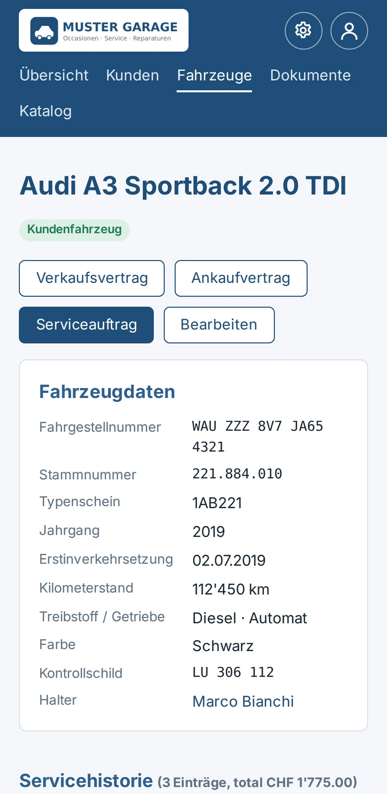 AUTRX auf dem Handy